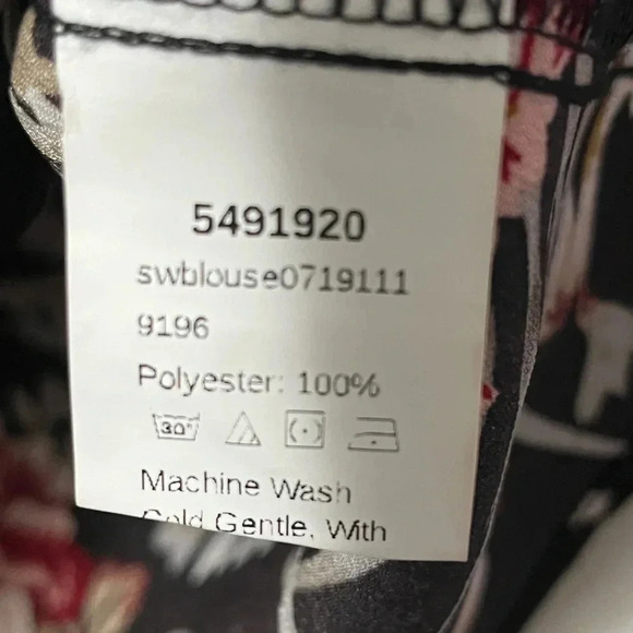 Shein Shirt Sleeve Floral Print Crochet Lace Sleeve Blouse - Picture 10 of 10